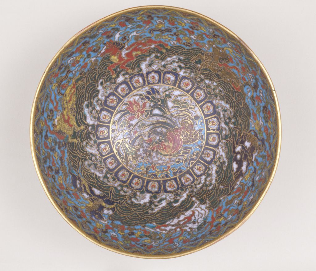 图片[2]-Jingtai style filigree enamel seahorse lion playing ball seahorse bowl-China Archive